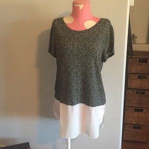 Apt 9 Black and White Blouse